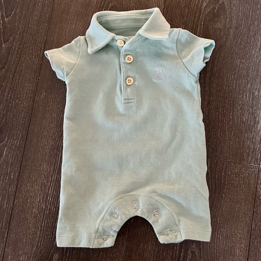 Me & Henry Light Green Baby Boy Romper